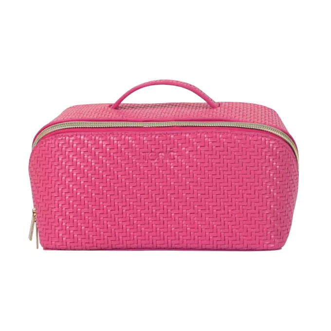 Tonic Medium Beauty Bag – Herringbone Raspberry
