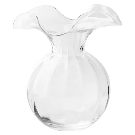 Vietri Hibiscus Medium Fluted Vase – Clear