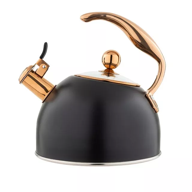 Viking Culinary 2.6 Qt. Matte Black/Copper Tea Kettle