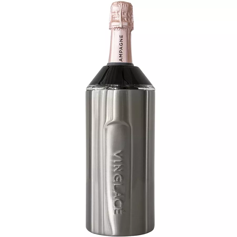 Vinglacé Wine Chiller – Stainless with Black Top