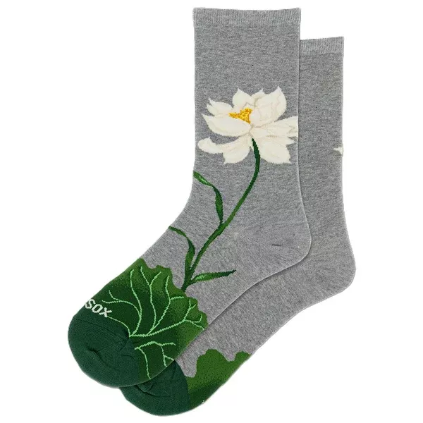 White Lotus Grey Crew Socks
