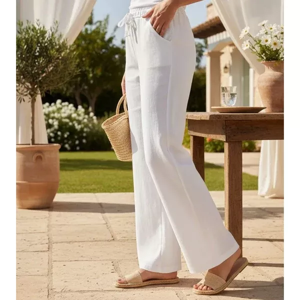 Wide Leg Pant White