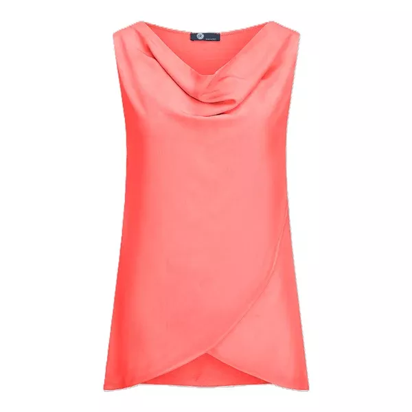 Woven Cowl-Neck Top Sunset